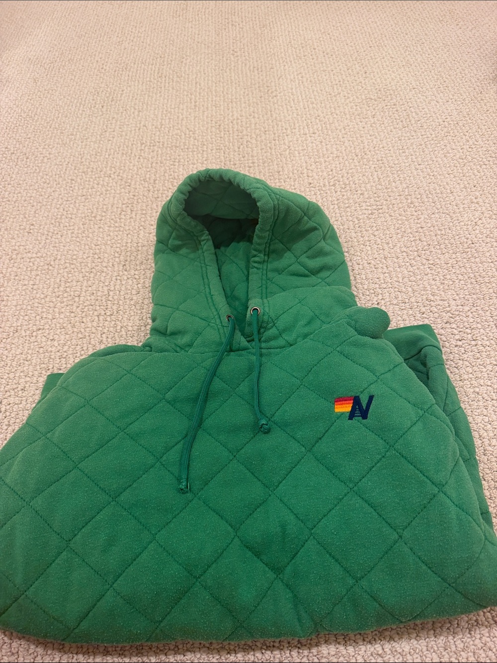 AVIATOR NATION Green Quilted Hoodie